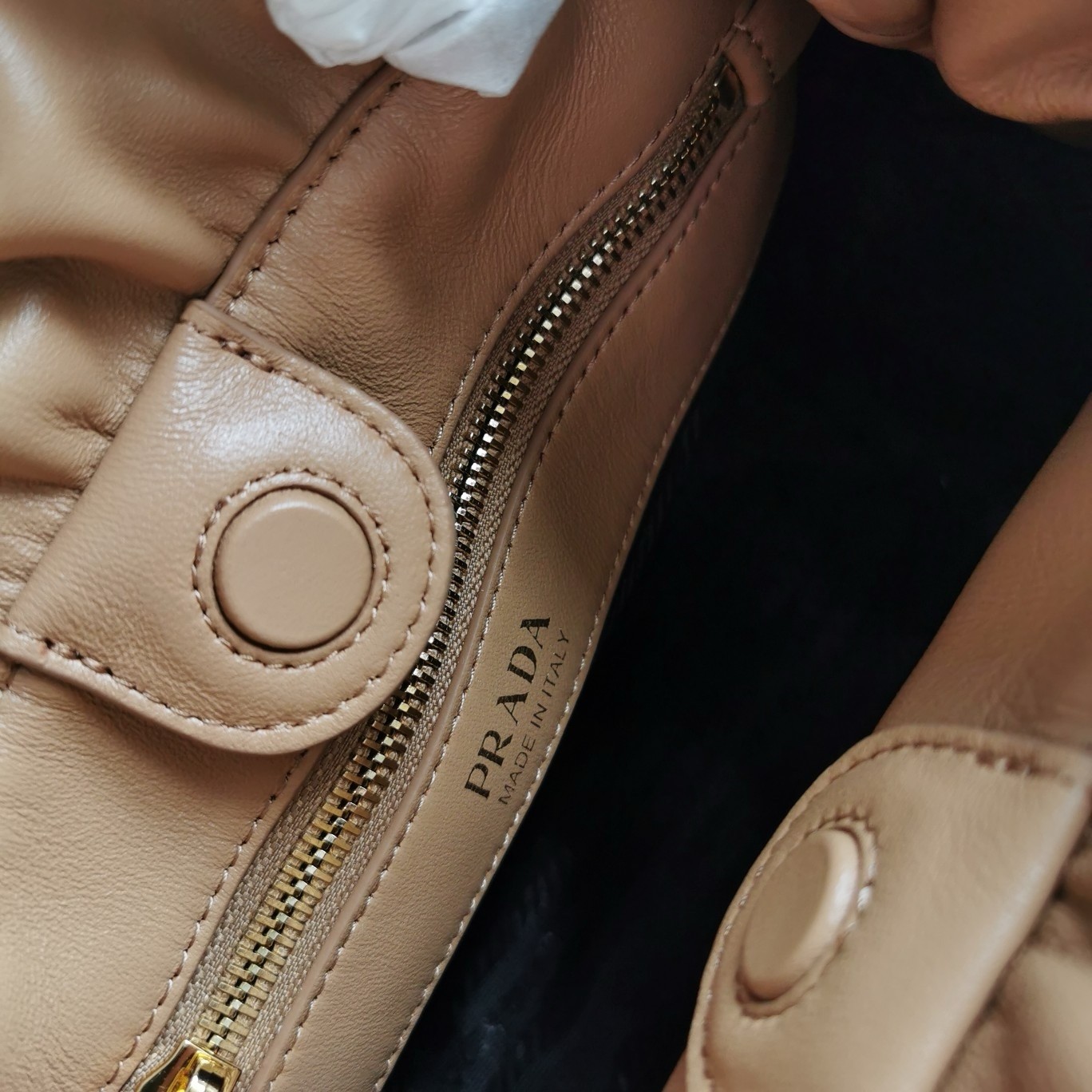 Pra*a shoulder bag in brown nappa leather