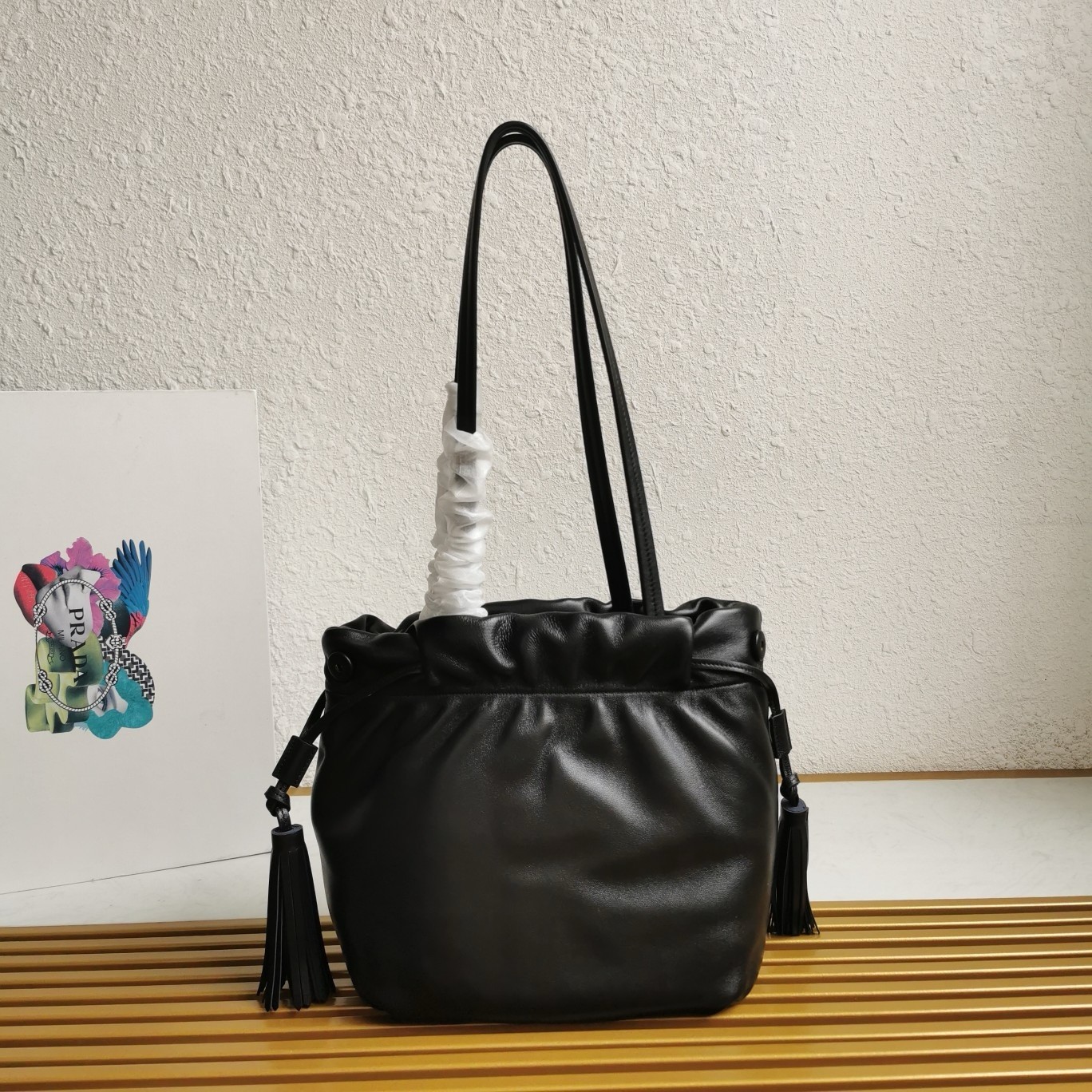 Pra*a shoulder bag in black nappa leather