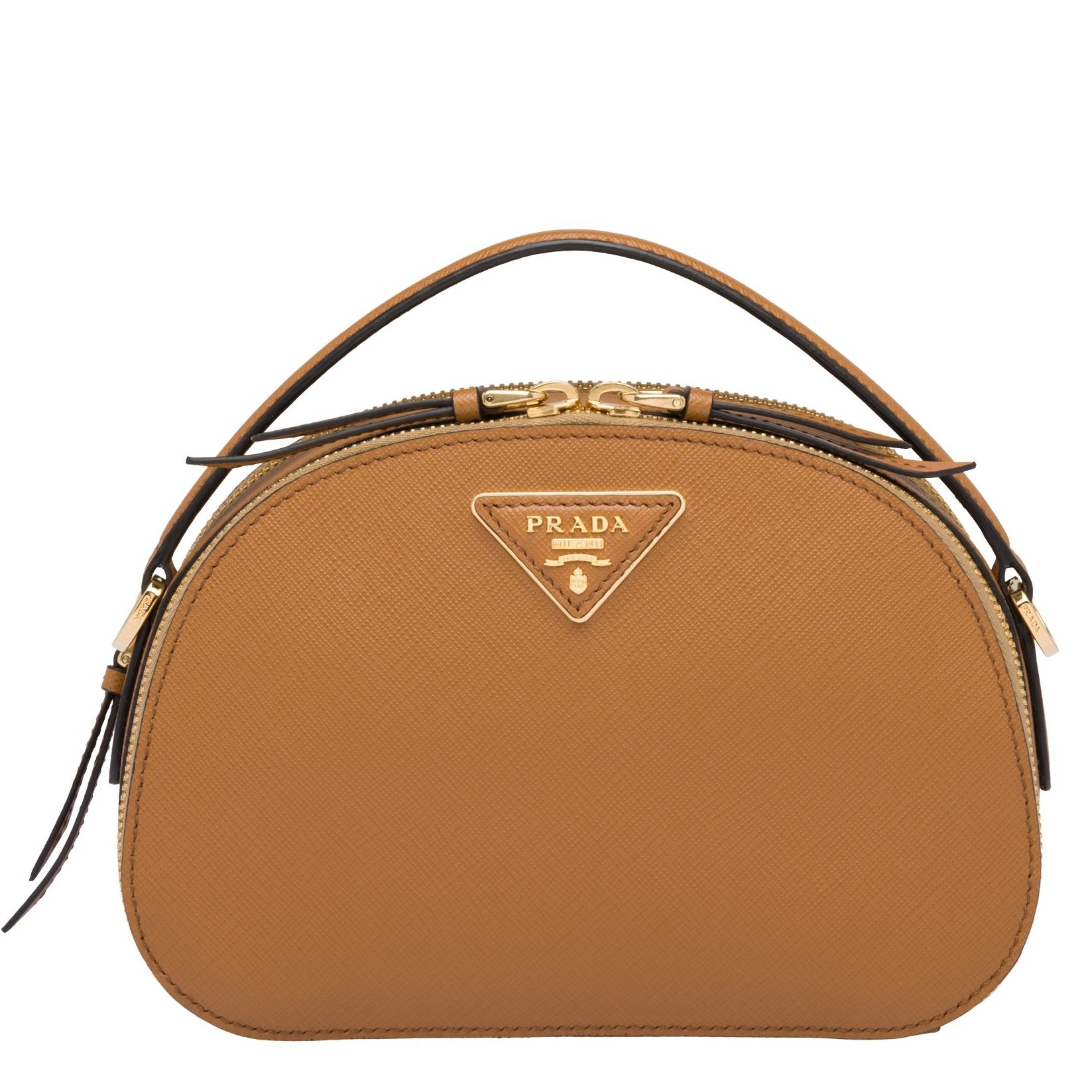 Pra*a odette camel saffiano leather bag