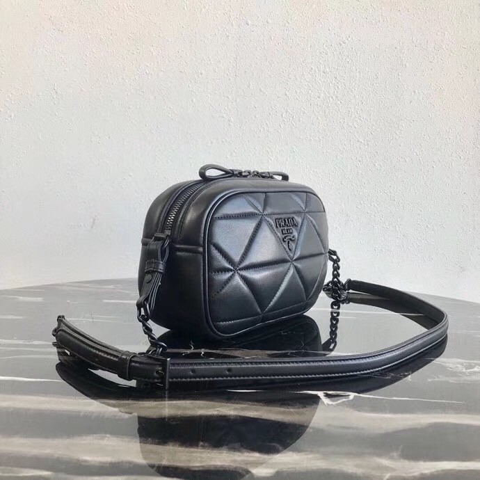 Pra*a spectrum camera bag in black nappa leather