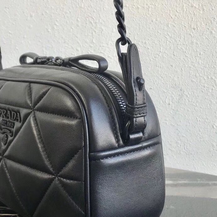 Pra*a spectrum camera bag in black nappa leather