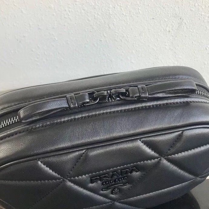 Pra*a spectrum camera bag in black nappa leather