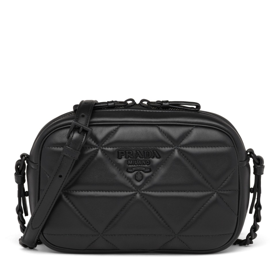 Pra*a spectrum camera bag in black nappa leather