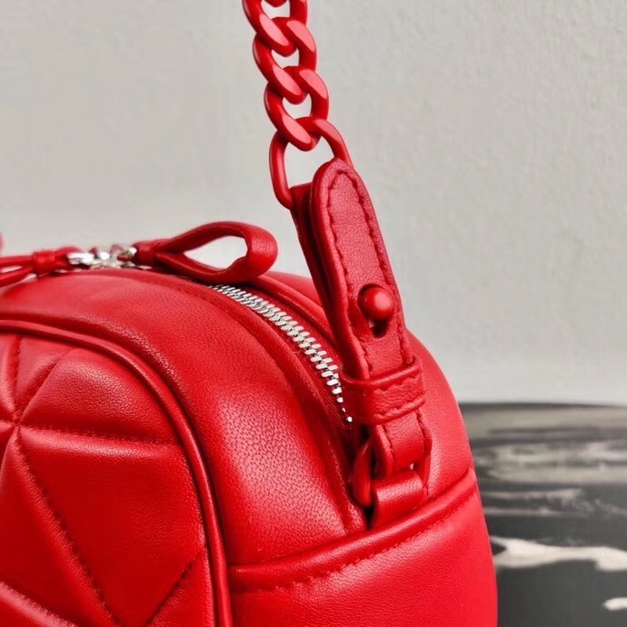 Pra*a spectrum camera bag in red nappa leather