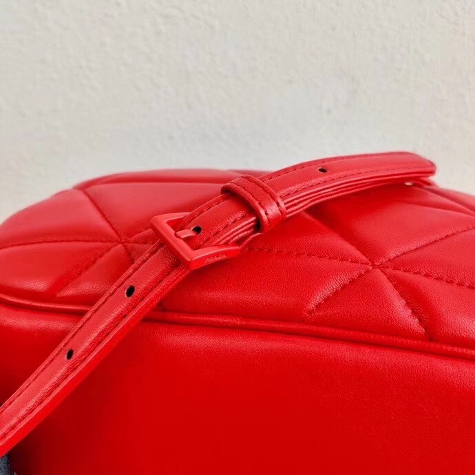 Pra*a spectrum camera bag in red nappa leather