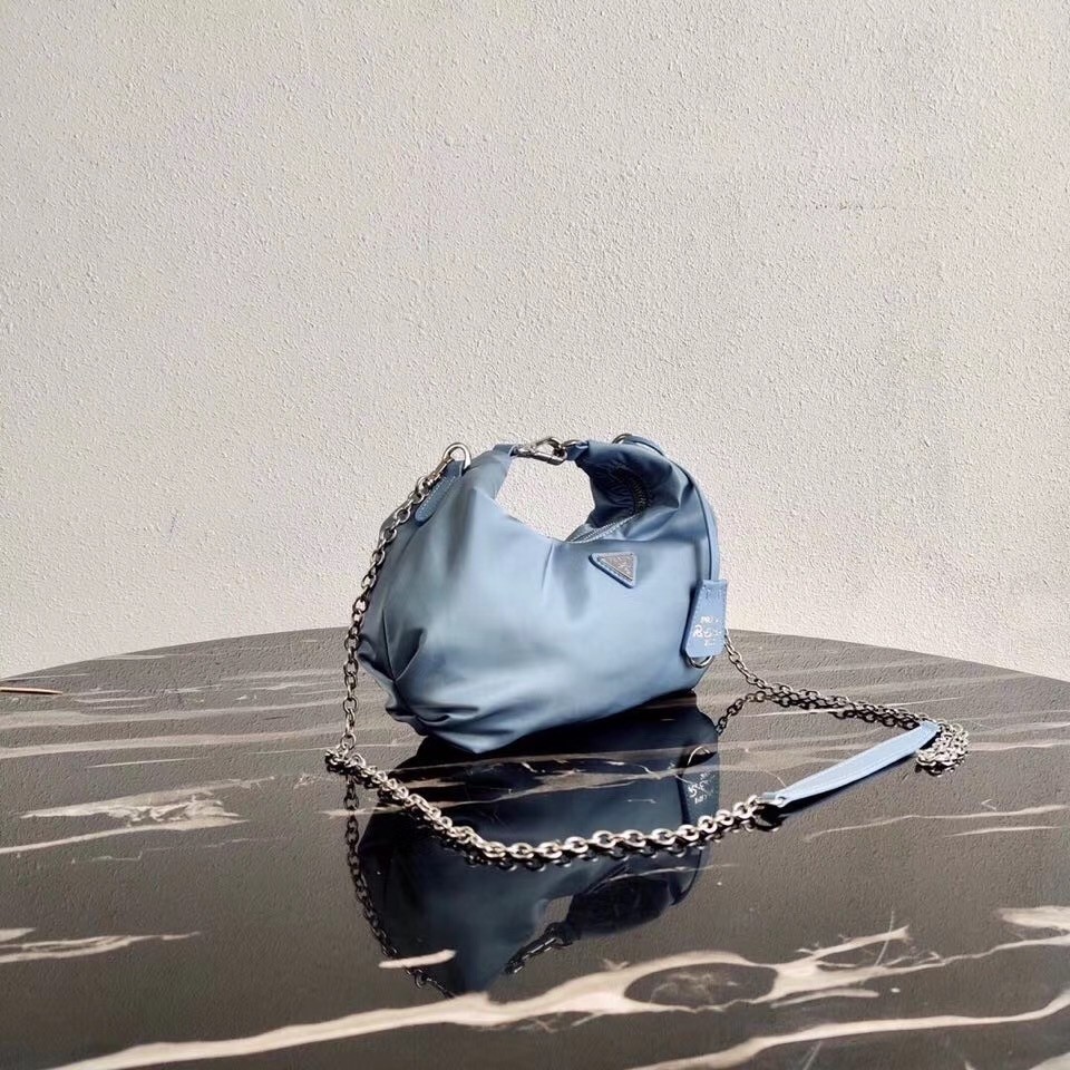 Pra*a blue nylon re-edition 2006 hobo bag