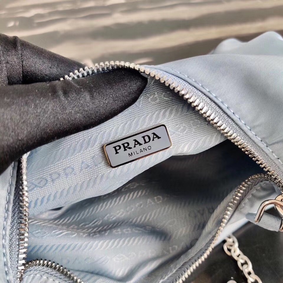 Pra*a blue nylon re-edition 2006 hobo bag