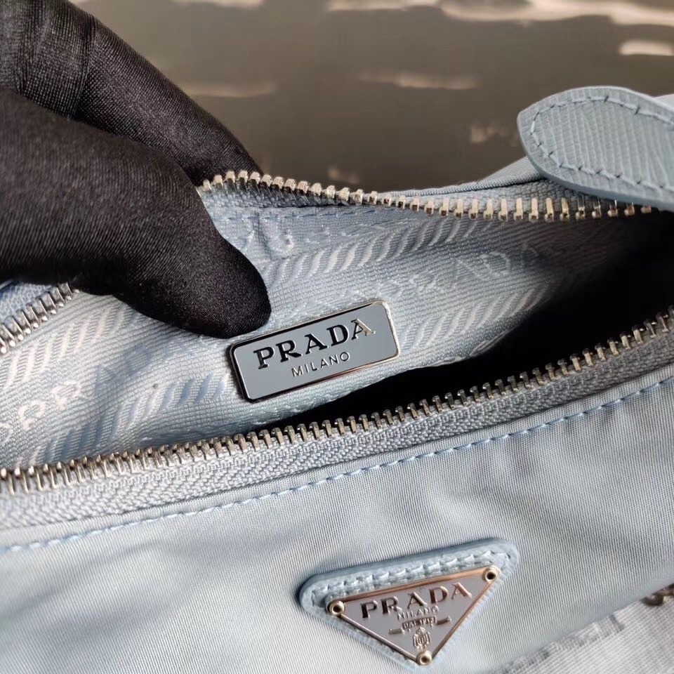 Pra*a blue nylon re-edition 2005 shoulder bag