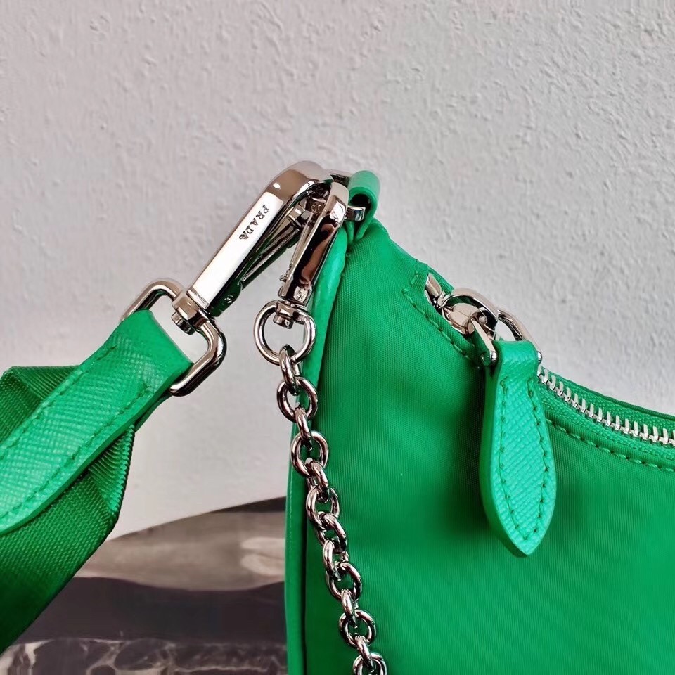 Pra*a green nylon re-edition 2005 shoulder bag