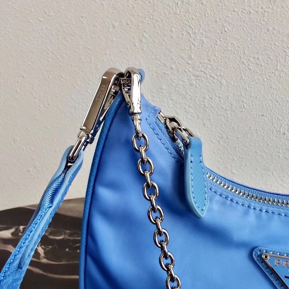 Pra*a periwinkle blue nylon re-edition 2005 shoulder bag