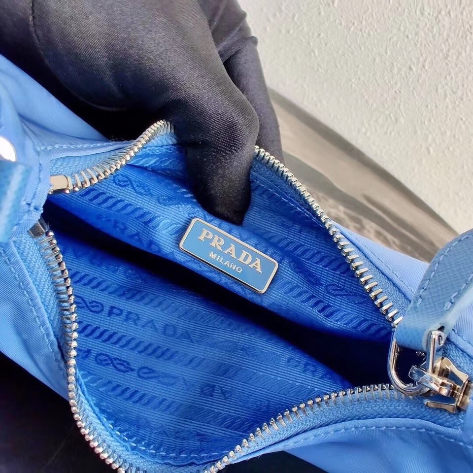 Pra*a periwinkle blue nylon re-edition 2005 shoulder bag