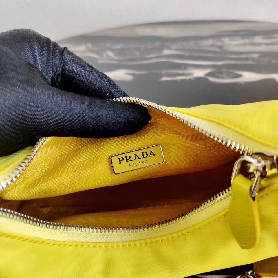 Pra*a pineapple yellow nylon re-edition 2005 shoulder bag