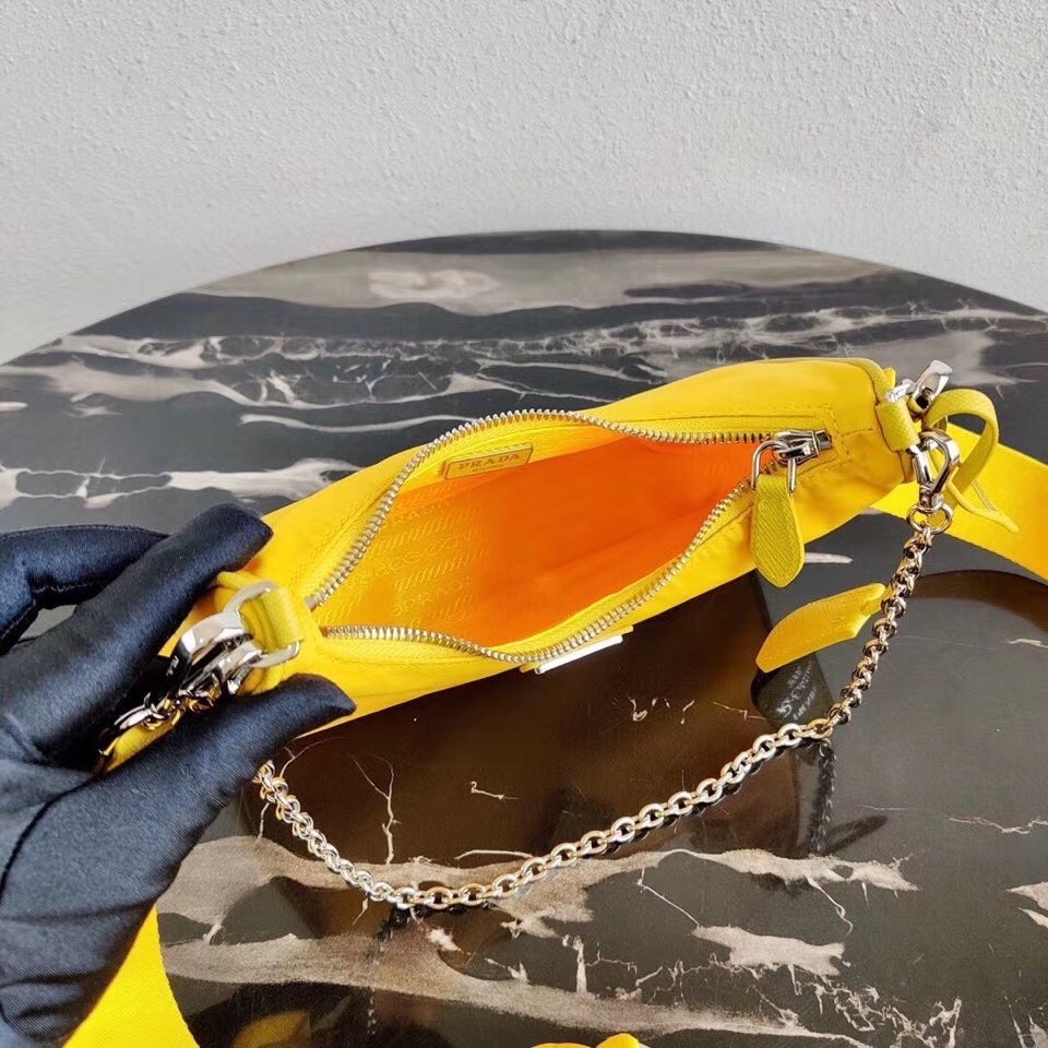 Pra*a yellow nylon re-edition 2005 shoulder bag