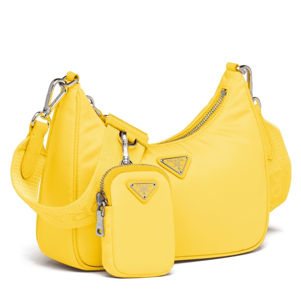 Pra*a yellow nylon re-edition 2005 shoulder bag