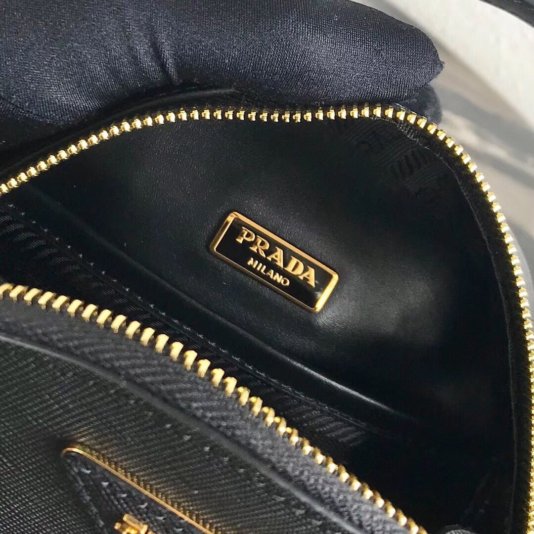 Pra*a odette backpack in black saffiano leather