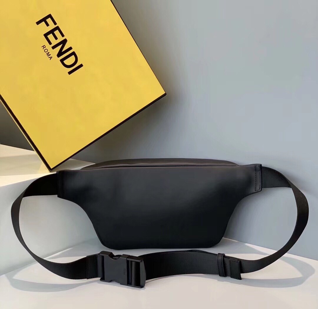 F**di diabolic eyes belt bag in black calfskin