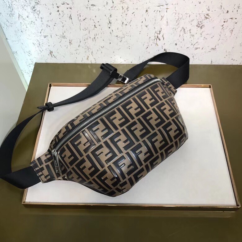 F**di belt bag in embossed ff motif calfskin