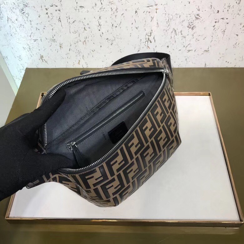 F**di belt bag in embossed ff motif calfskin