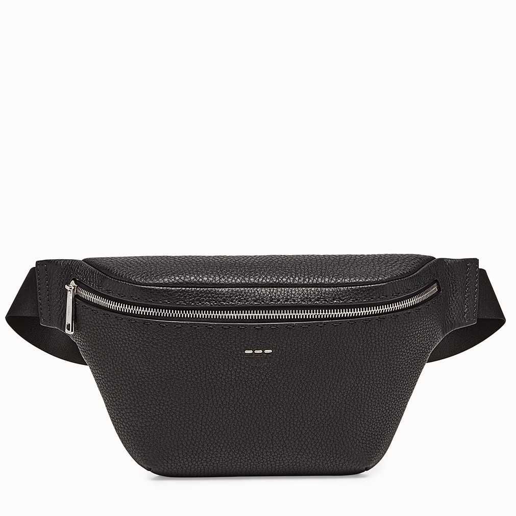 F**di belt bag in black romano leather