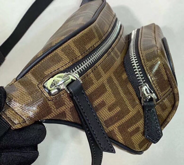 F**di belt bag in glazed fabric with ff motif