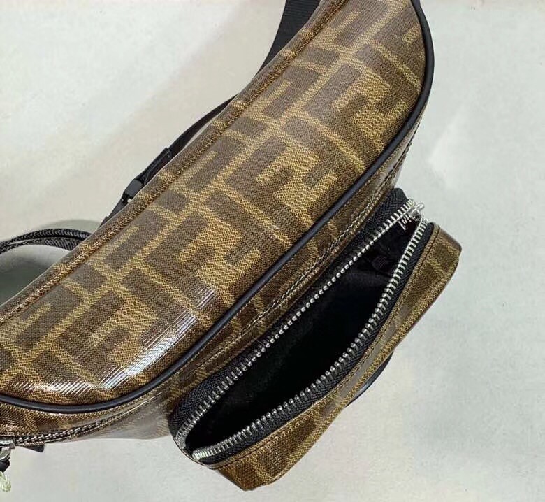 F**di belt bag in glazed fabric with ff motif