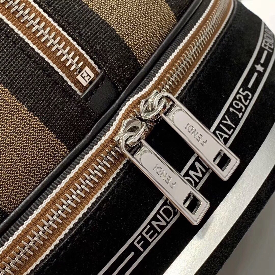 F**di mon tresor drawstring bag in pequin striped fabric