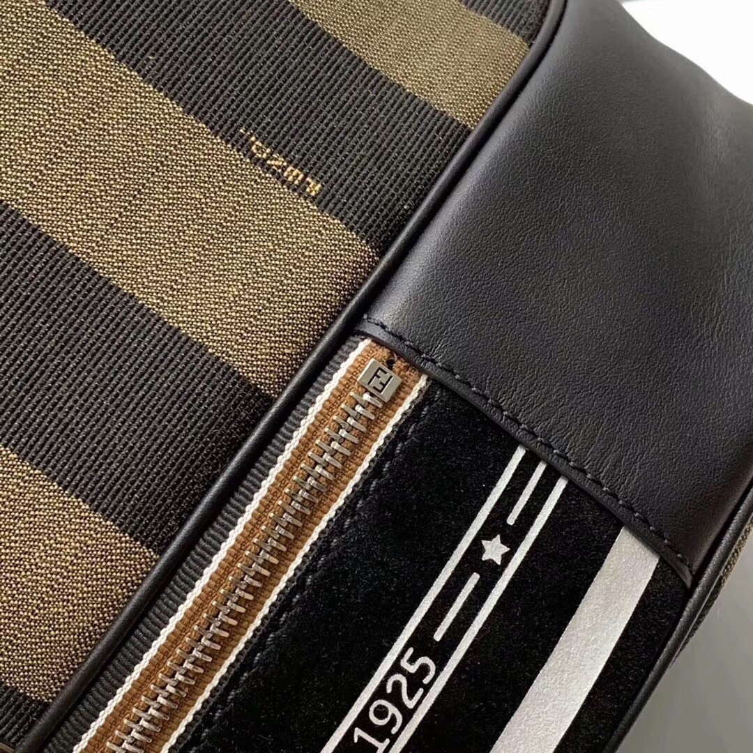 F**di mon tresor drawstring bag in pequin striped fabric