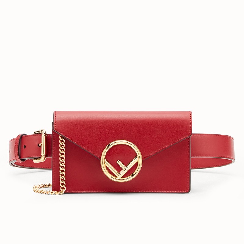 F**di kan i f belt bag in red calfskin