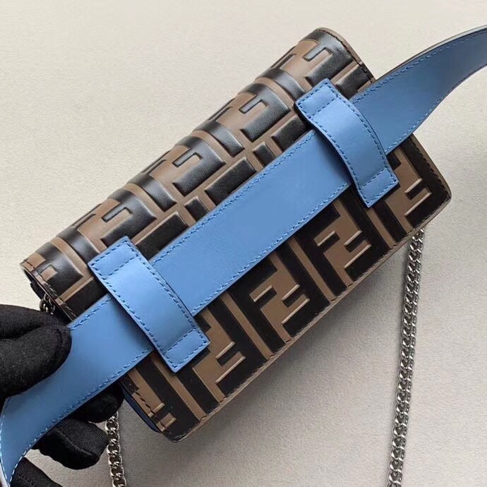 F**di blue kan i f belt bag with ff motif