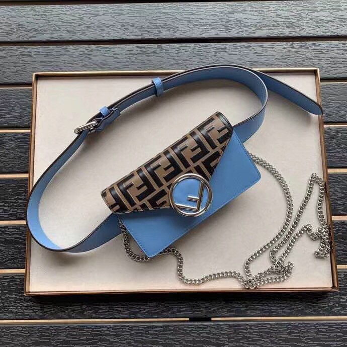 F**di blue kan i f belt bag with ff motif
