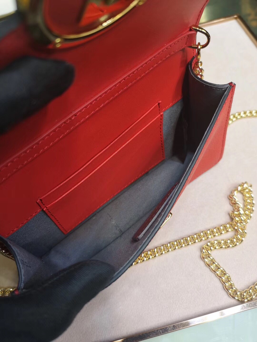 F**di red kan i f belt bag with ff motif