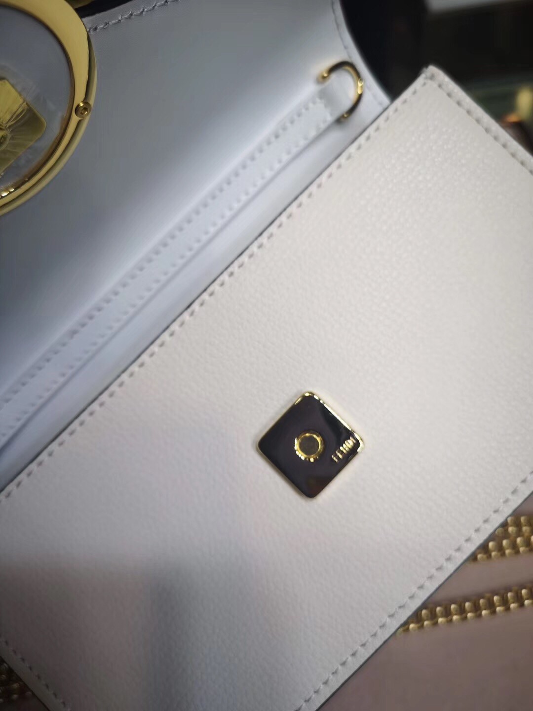 F**di white kan i f belt bag with ff motif
