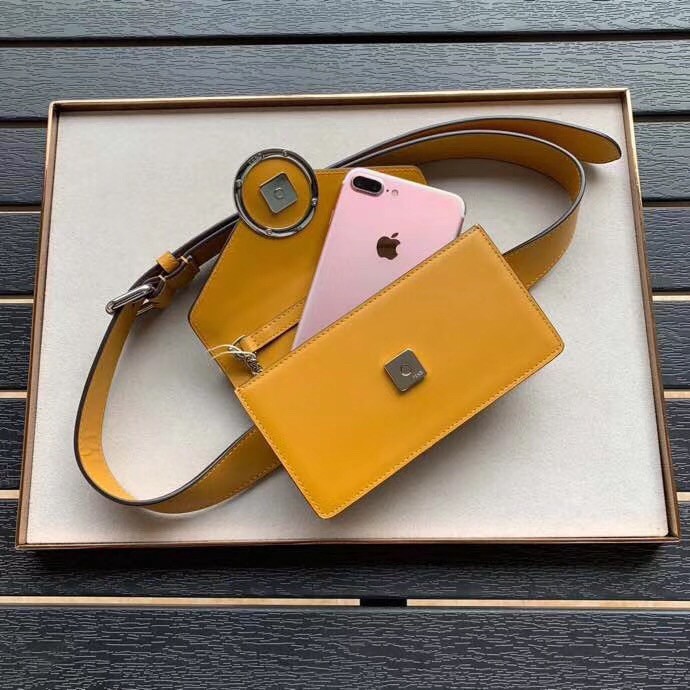 F**di yellow kan i f belt bag with ff motif