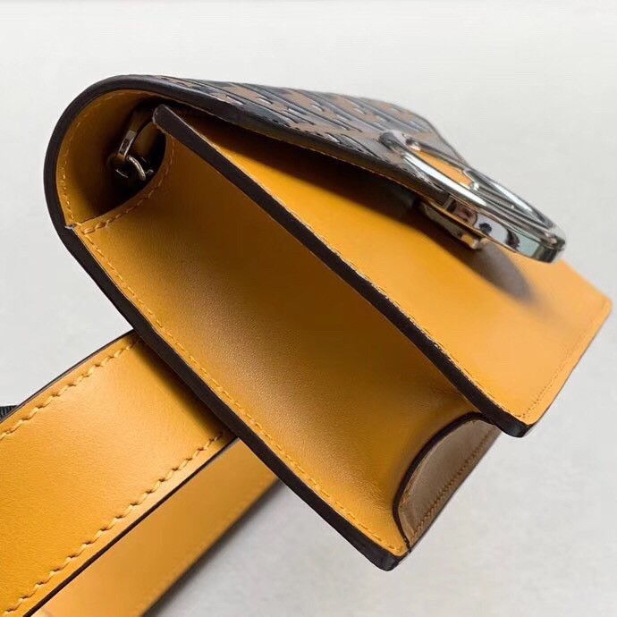 F**di yellow kan i f belt bag with ff motif