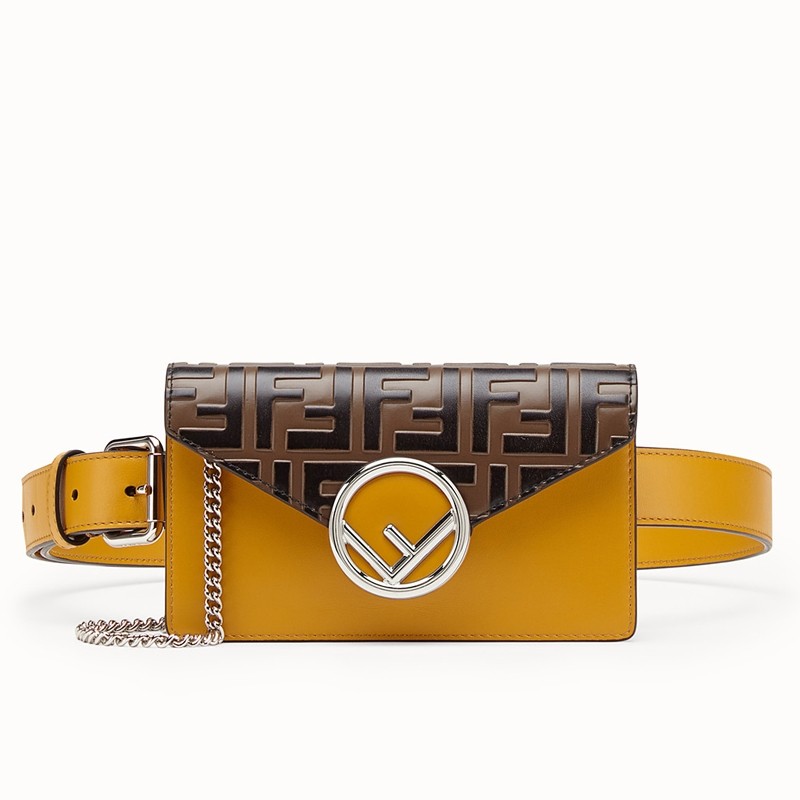 F**di yellow kan i f belt bag with ff motif