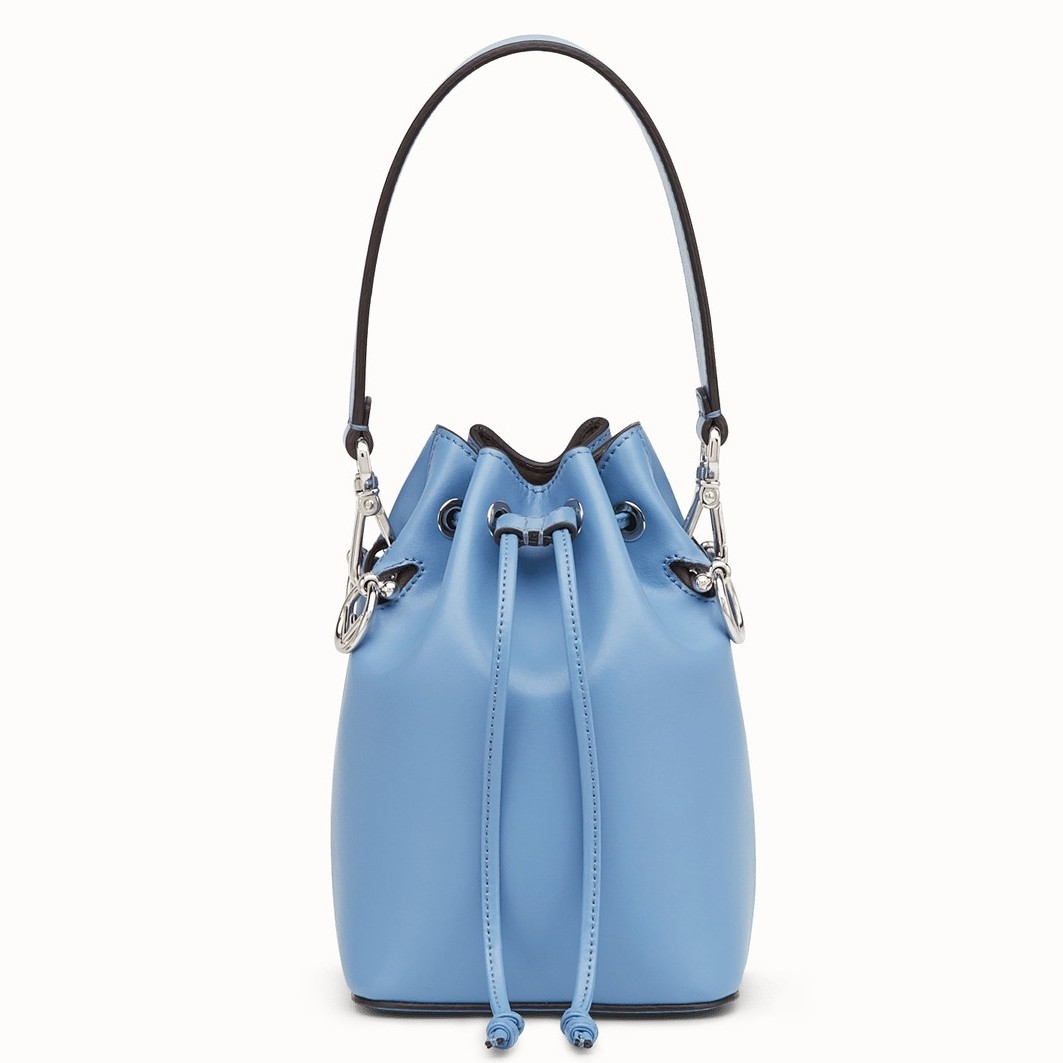 F**di mon tresor mini bucket bag in blue calfskin