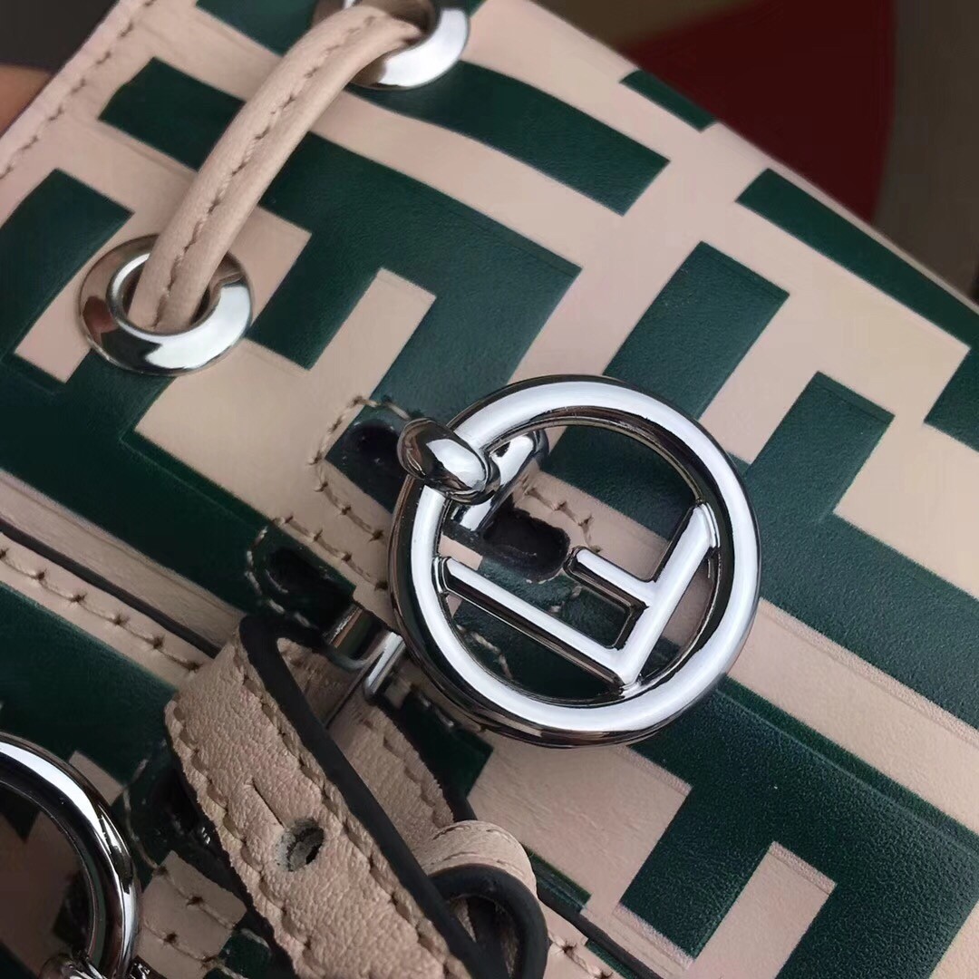 F**di ff mon tresor mini bucket bag in nude calfskin