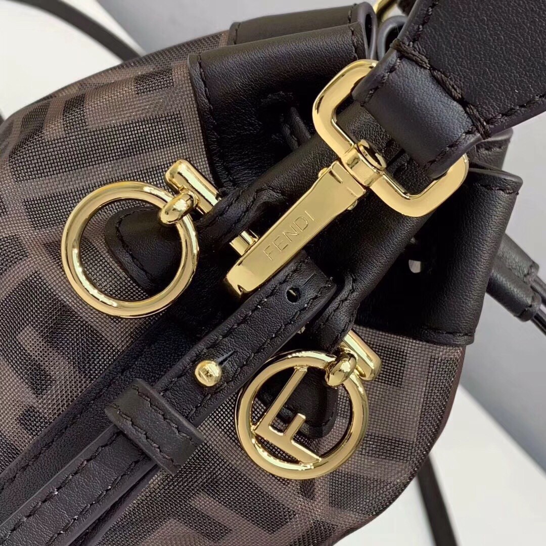 F**di mon tresor mini bucket bag in tech mesh