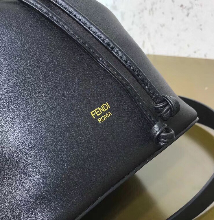 F**di small mon tresor bucket bag in black calfskin