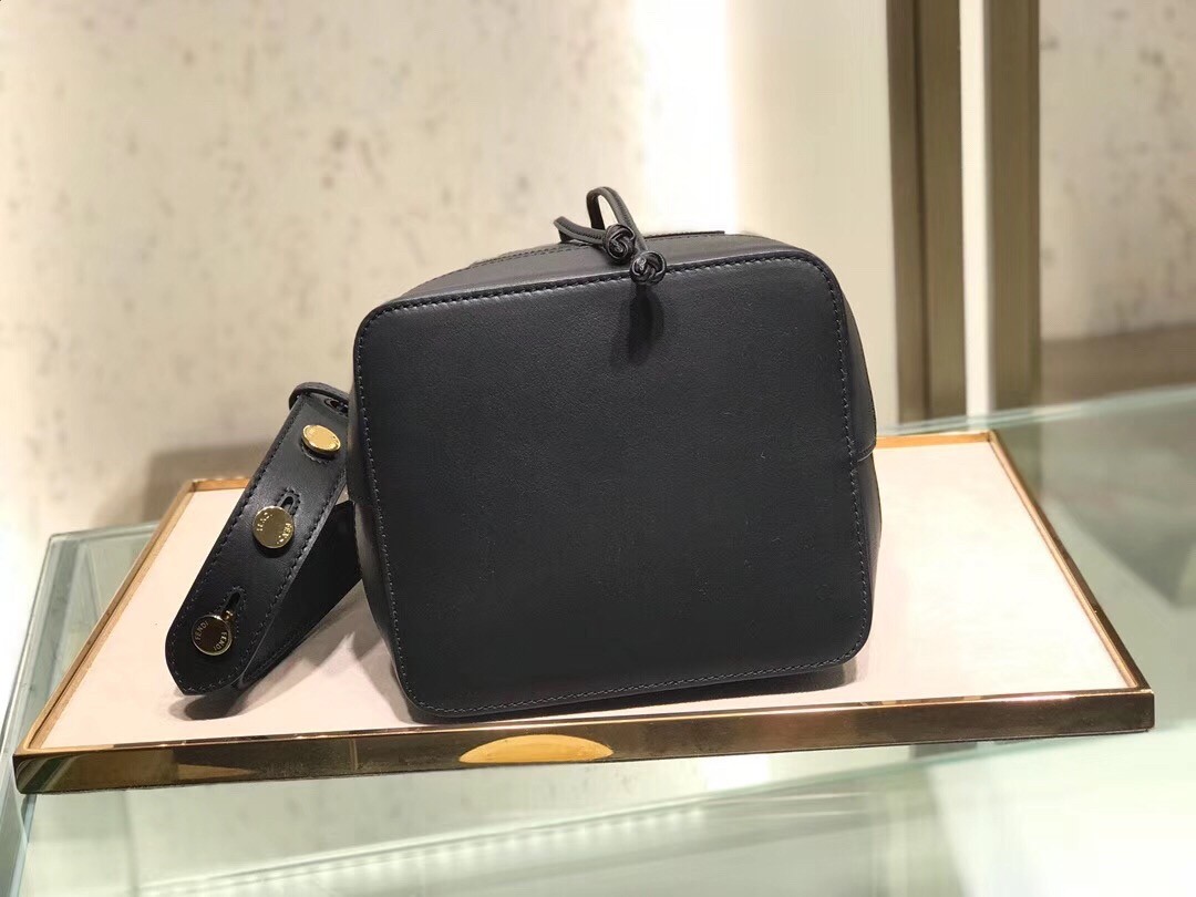 F**di small mon tresor bucket fabric black bag