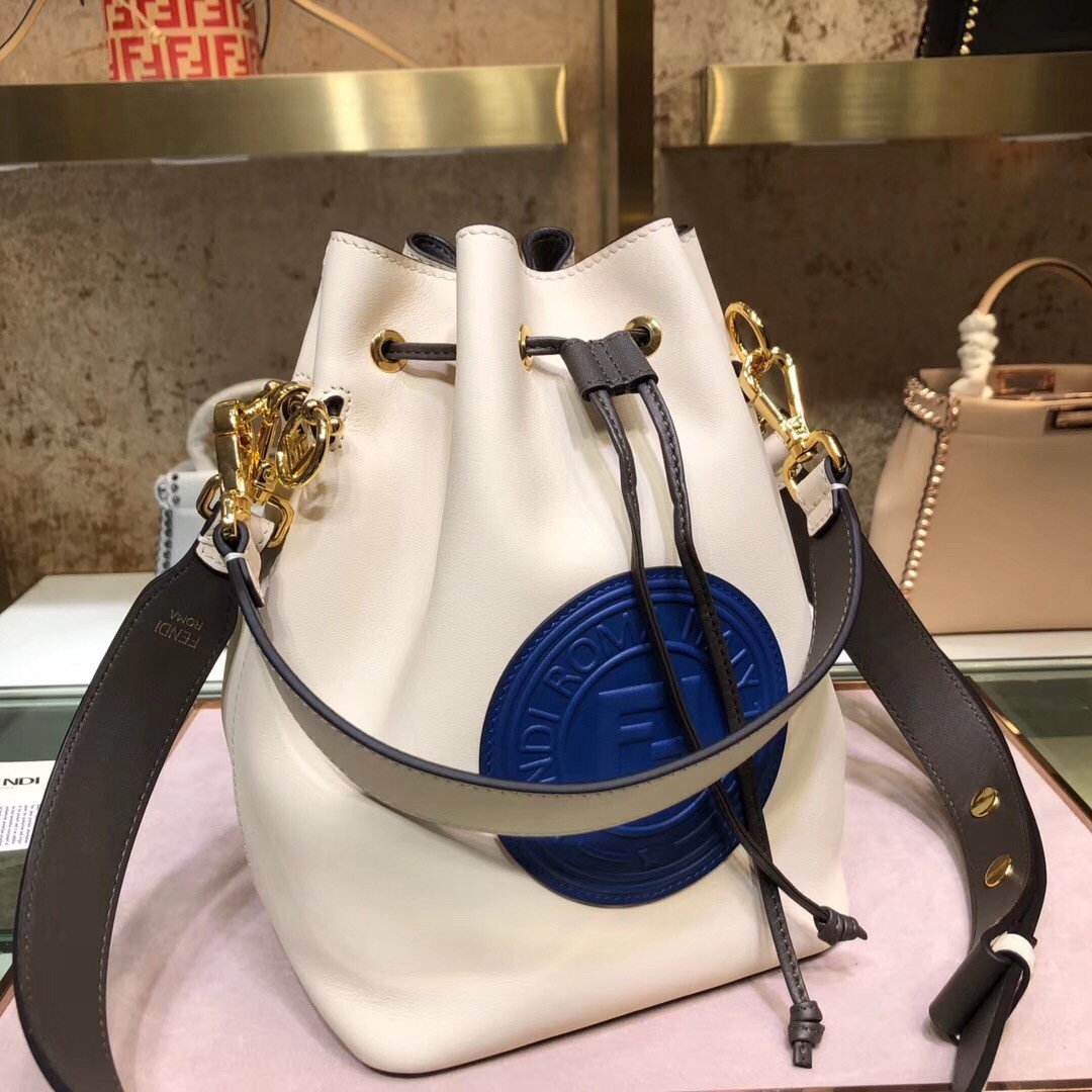 F**di small mon tresor blue circle logo bag