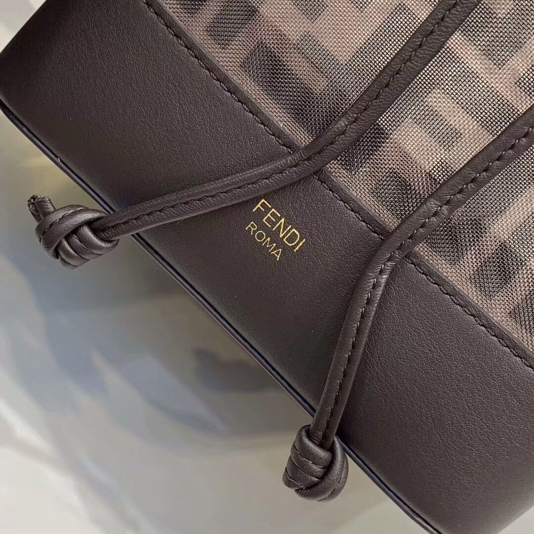 F**di mon tresor small bucket bag in tech mesh
