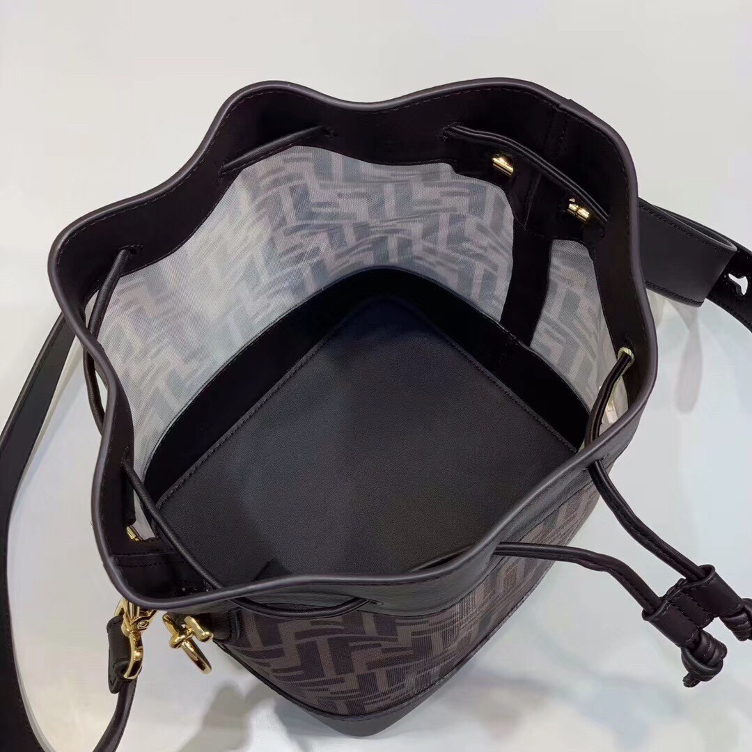 F**di mon tresor small bucket bag in tech mesh