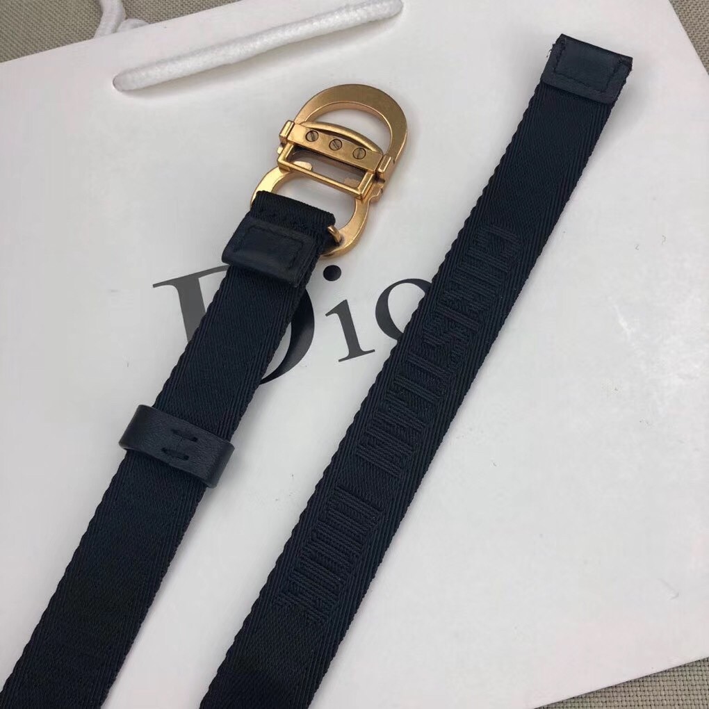 D*or saddle 20mm belt in black jacquard