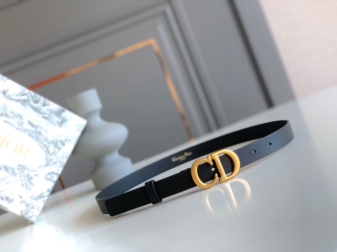 D*or saddle 20mm belt in black calfskin