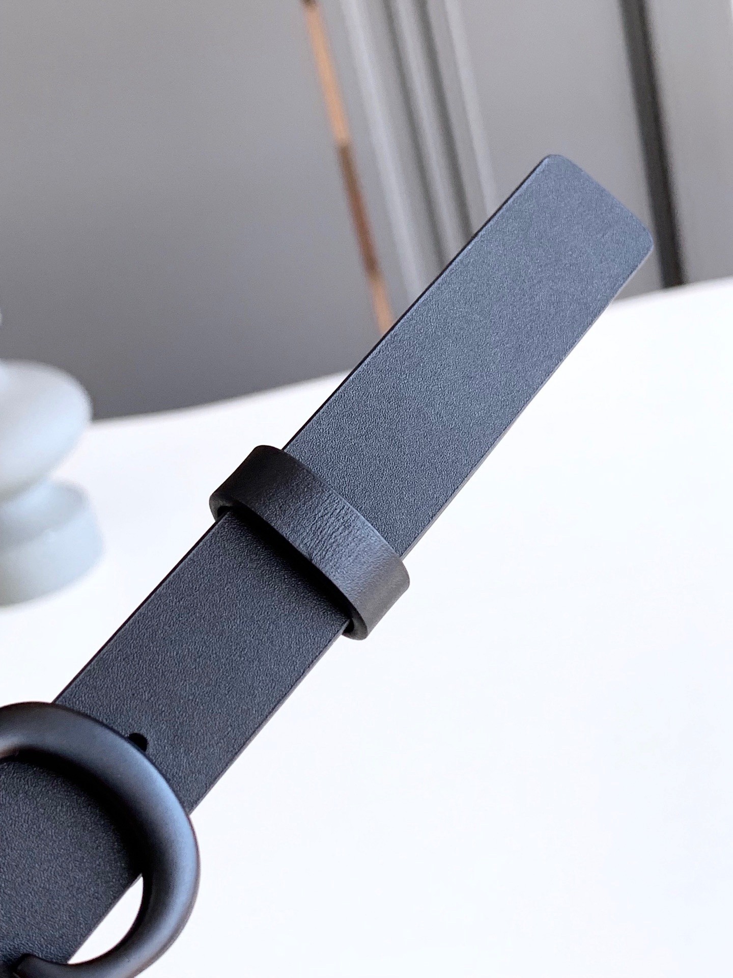 D*or saddle 20mm belt in black matte calfskin