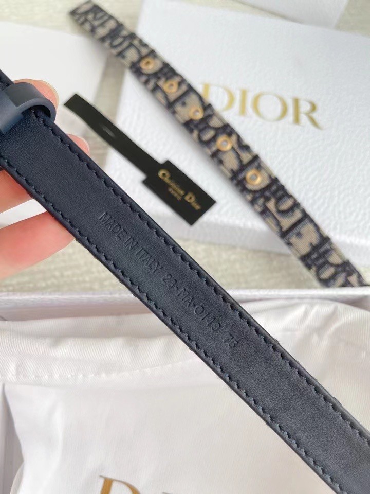D*or saddle 20mm belt in blue D*or oblique jacquard