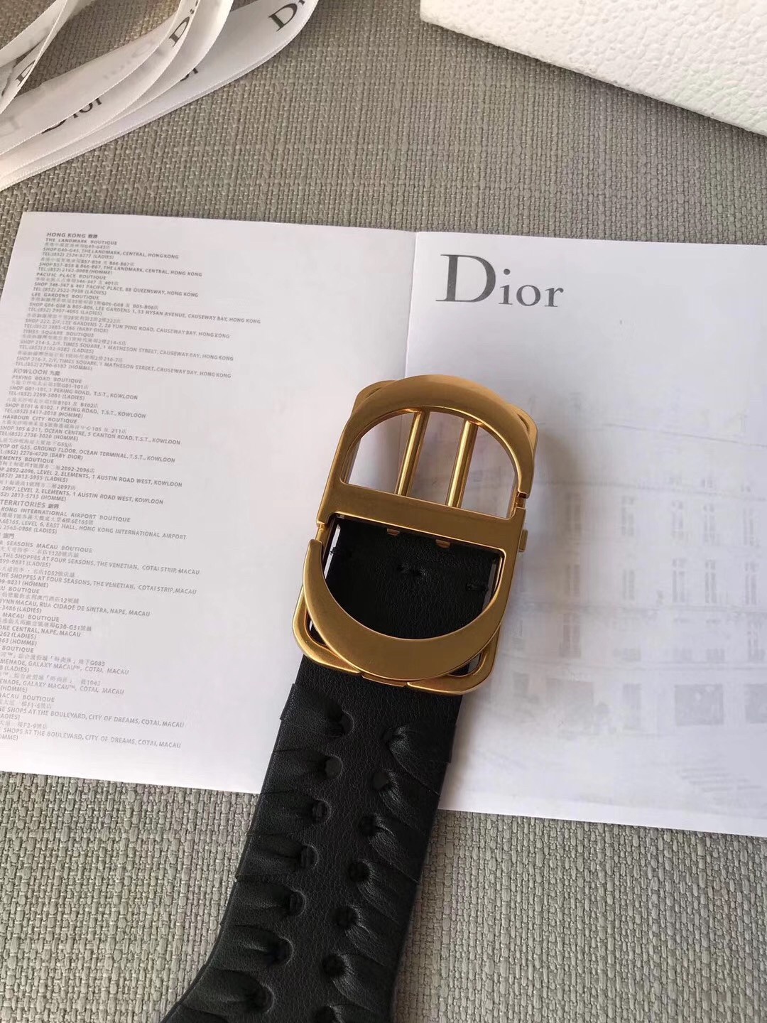 D*or 30 montaigne 40mm belt in black calfskin