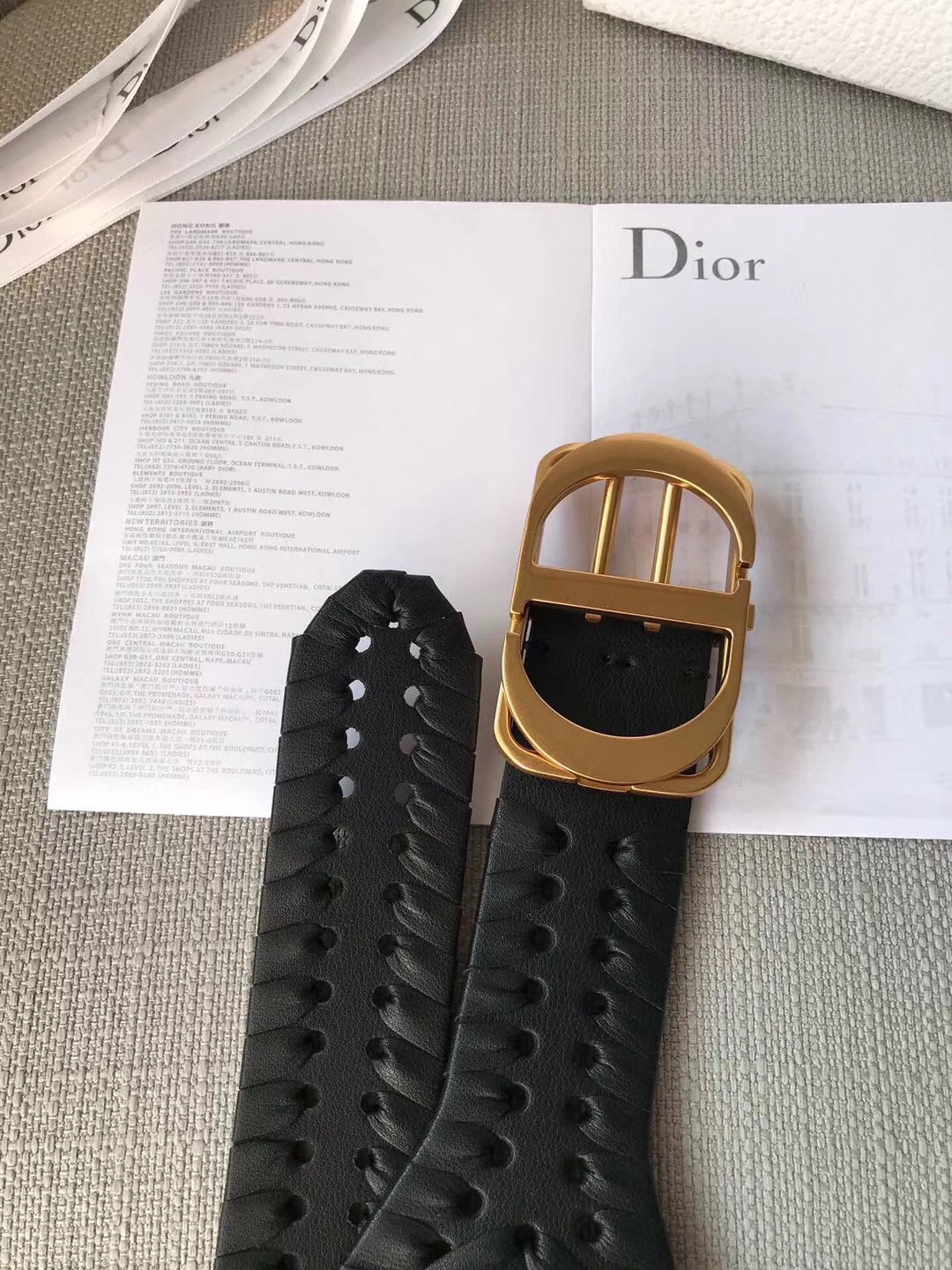 D*or 30 montaigne 40mm belt in black calfskin
