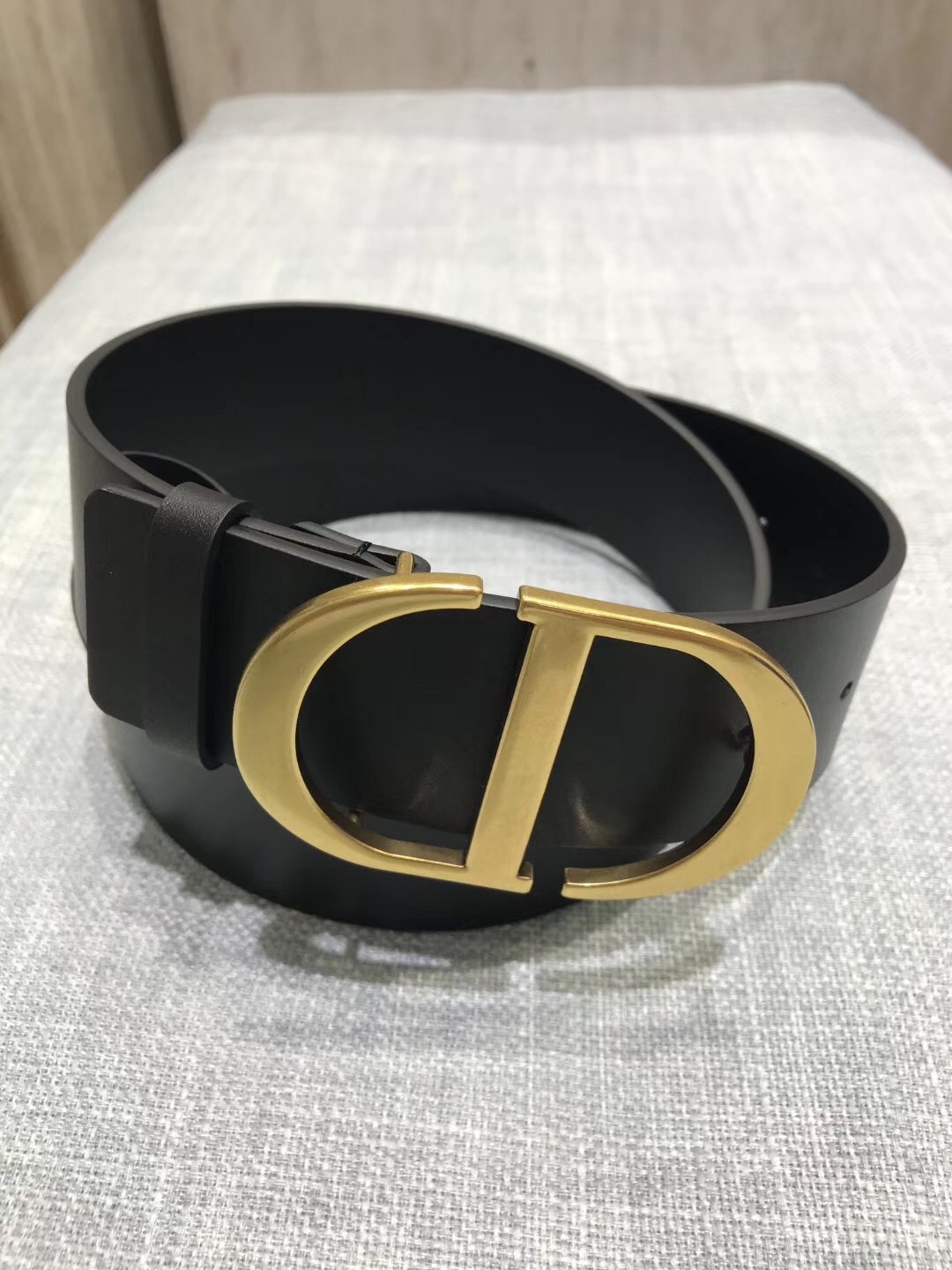 D*or 30 montaigne 35mm belt in black smooth calfskin